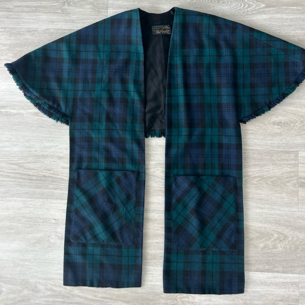 Authentic Nat Gordon Tartan 4-Pc Set Wool Plaid Jacket Shawl Kilt Skirt Vintage - Picture 14 of 16